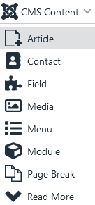 CMS Content dropdown